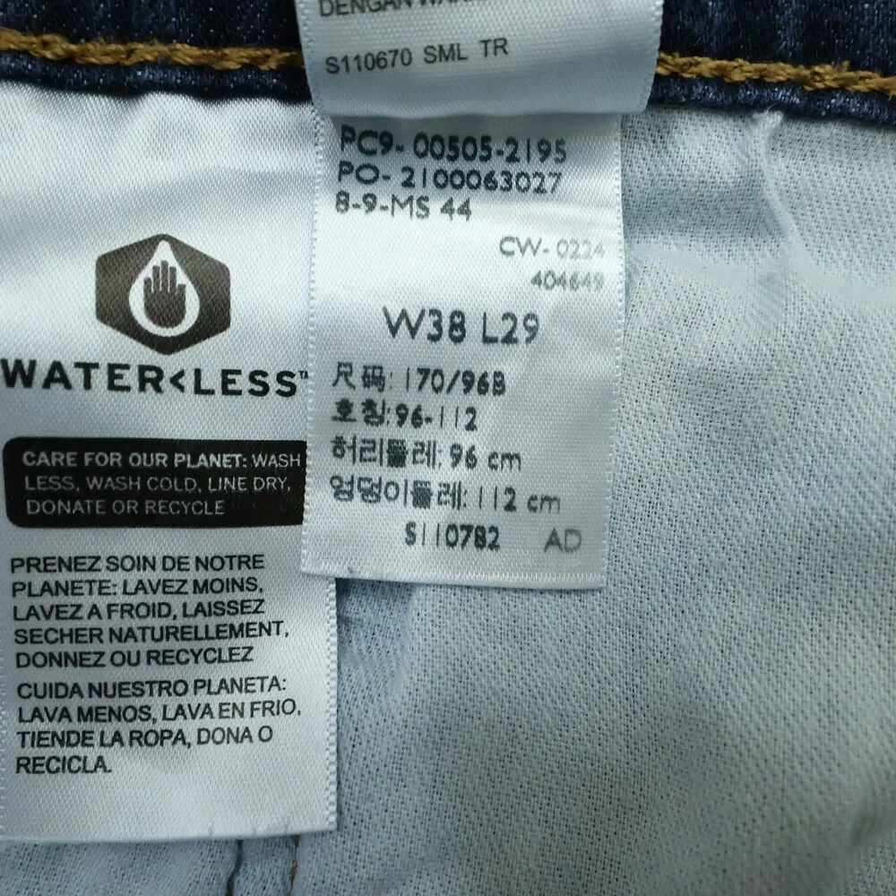 Levi's Jeans Mens 38x29 Blue 505 Straight Regular Fit Denim Dark Wash